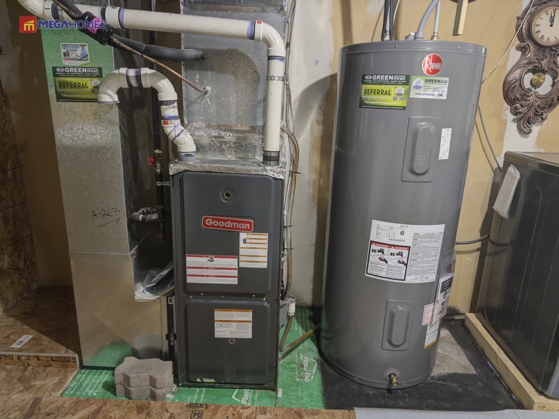 High efficiency furnace and 60 gallon hot water tank