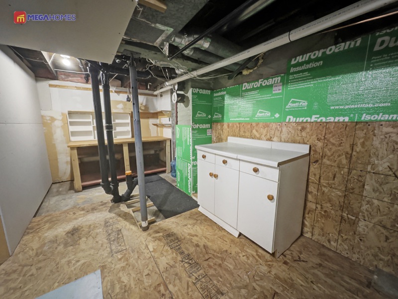 Basement storage and workshop area